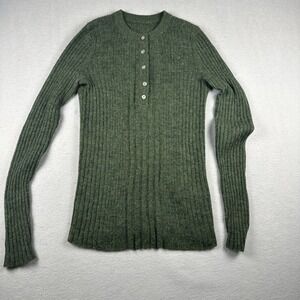 Madewell alpaca blend Henley ribbed top cozy -no Tag XS